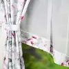 Firana gotowa woal 2 zasłony szare w różowe kwiaty 160x400cm