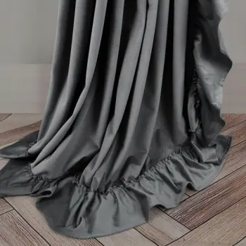 Zasłona welurowa falbana szara 250x160cm
