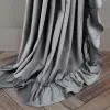 Zasłona welurowa falbana jasno szara 250x160cm