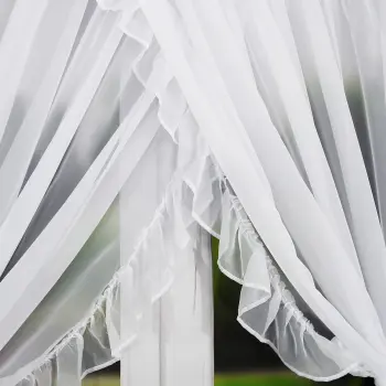 Krótka firanka falbana biała 160x400 woal falbany