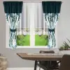 Zestaw dekoracyjny komplet firana krótka woal zasłony 155x300cm liście