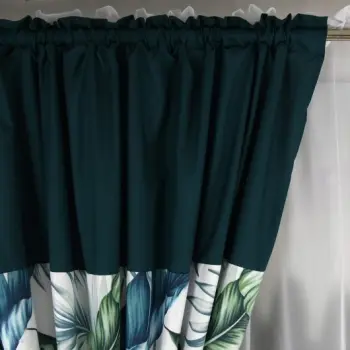 Zestaw dekoracyjny komplet firana krótka woal zasłony 155x300cm liście