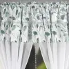 Firana kokony sable 160x400cm biała zielone listki