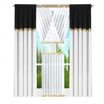 Zestaw dekoracyjny biała czarna złote cyrkonie wys.250cm