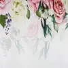 Zasłona biała w kwiaty 250x145cm taśma WAVE