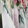 Zasłona biała w kwiaty 250x145cm taśma WAVE