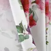 Zasłona biała w róże 250x145cm taśma WAVE