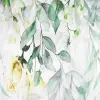 Zasłona biała w żółte kwiaty 250x145cm taśma WAVE