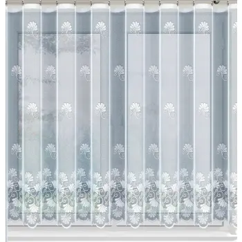 Biała firanka żakardowa taśma gotowa krótka 160x300cm wzory