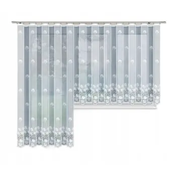 Biała firanka żakardowa taśma gotowa długa 240x200cm wzory