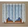 Biała firanka żakardowa taśma gotowa krótka 150x300cm liście na całości