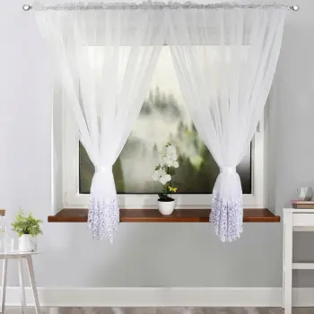 Firana biała taśma woal gipiura kokony 160x400cm outlet