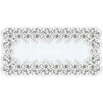 Obrus bieżnik biały prostokątny żakardowy 60x120cm