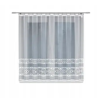 Biała firanka krótka żakardowa taśma gotowa 120x300cm