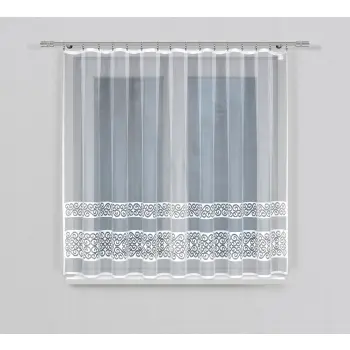 Biała firanka krótka żakardowa taśma gotowa 120x300cm