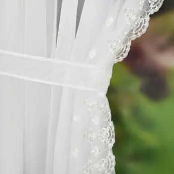 Zestaw dekoracyjny komplet firana krótka zasłony 160x400 niebieskie liście