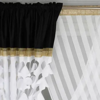 Komplet zestaw dekoracyjny panel zasłony wys.160 czarny złoty