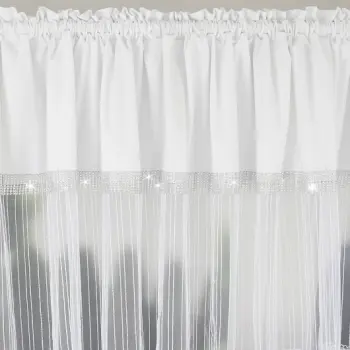 Firana markizeta welur 140x400 biała cyrkonie gipiura