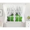 Krótka biała firana woal 150x400 z łapaczem snów panel 130x40